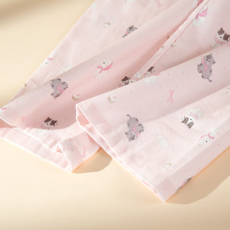 Cute Dog Cat Brushed Cotton Loungewear Set - image 7
