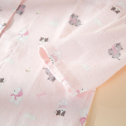 Cute Dog Cat Brushed Cotton Loungewear Set - image 4