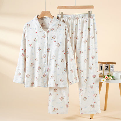 Dog Beige Brushed Cotton Loungewear Set - Beige - XL - image 0