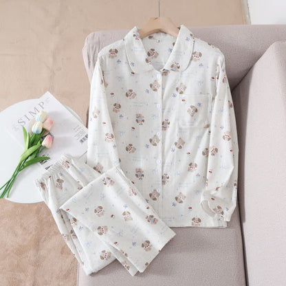 Dog Beige Brushed Cotton Loungewear Set - image 1