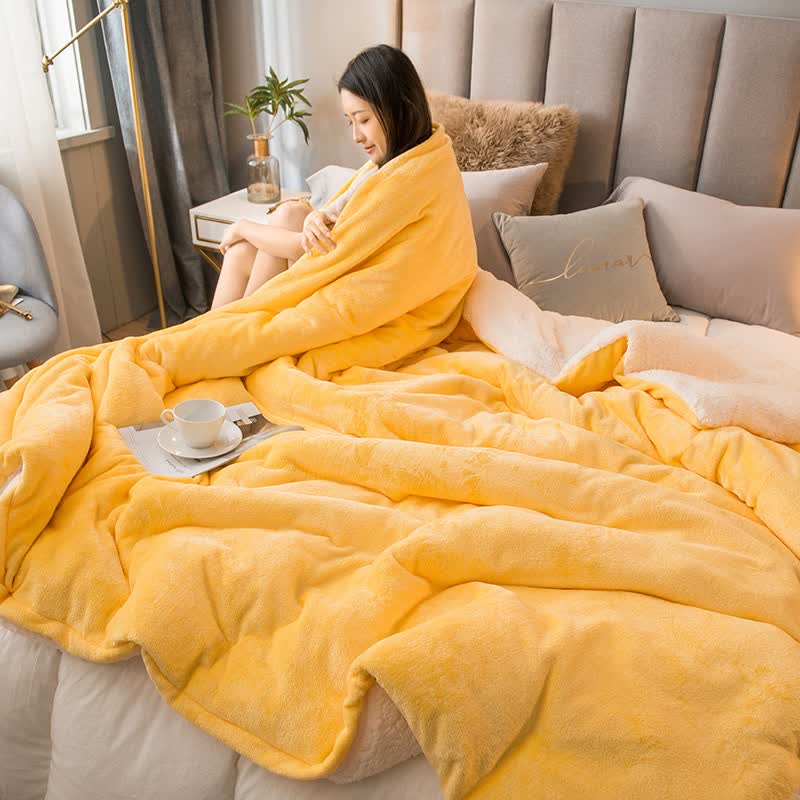 Solid Color Sherpa Duvet Cover Blanket - image 1