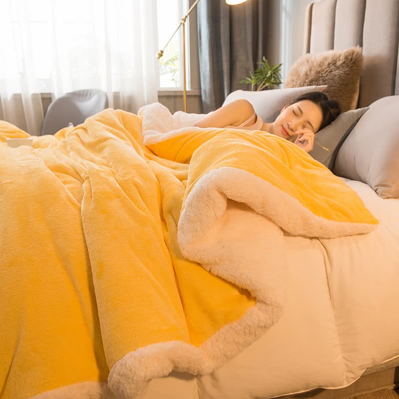 Solid Color Sherpa Duvet Cover Blanket - image 2