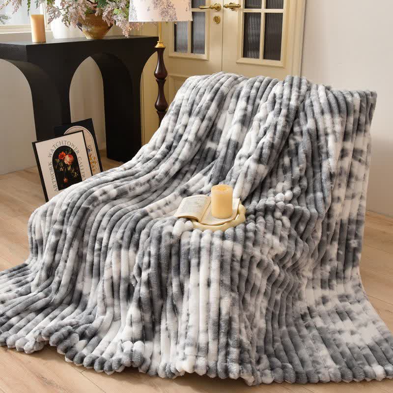 Modern Striped Warm Throw Blanket - Grey & White - Queen - image 16