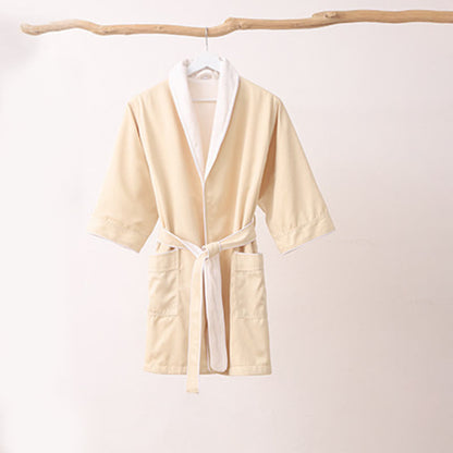 Minimalist Solid Color Pocket Child Bathrobe - Yellow - XL - image 6