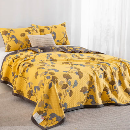 Ginkgo Leaf Natural Cotton Reversible Quilt - image 20