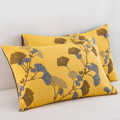 Ginkgo Leaf Natural Cotton Reversible Quilt - image 24