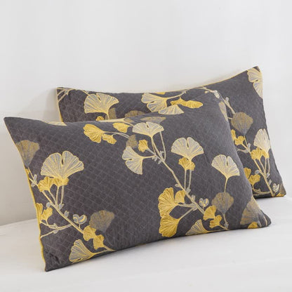 Ginkgo Leaf Natural Cotton Reversible Quilt - image 31