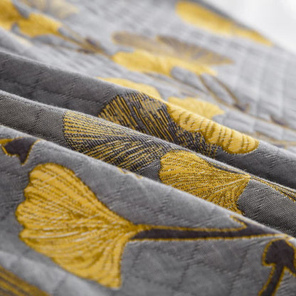 Ginkgo Leaf Natural Cotton Reversible Quilt - image 49