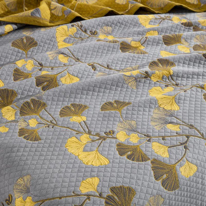 Ginkgo Leaf Natural Cotton Reversible Quilt - image 48