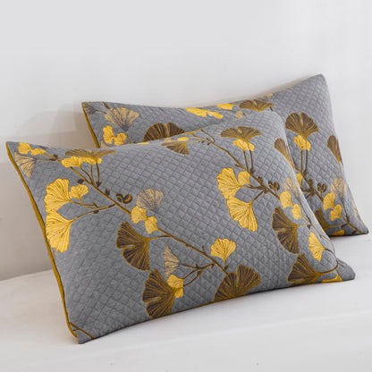 Ginkgo Leaf Natural Cotton Reversible Quilt - image 47