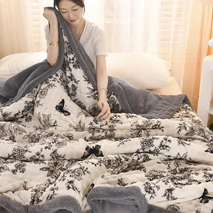 Elegant Floral Butterfly Throw Blanket - image 1