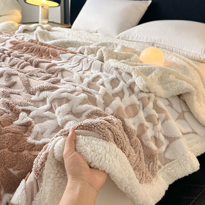 Floral-inspired Jacquard Sherpa Blanket - image 5