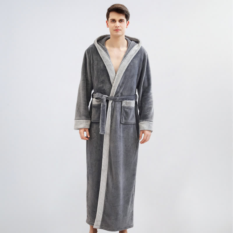 Unisex Fleece Plush Warm Hooded Robe - image 8