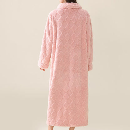 Diamond Textured Zip-Up Plush Robe - image 6