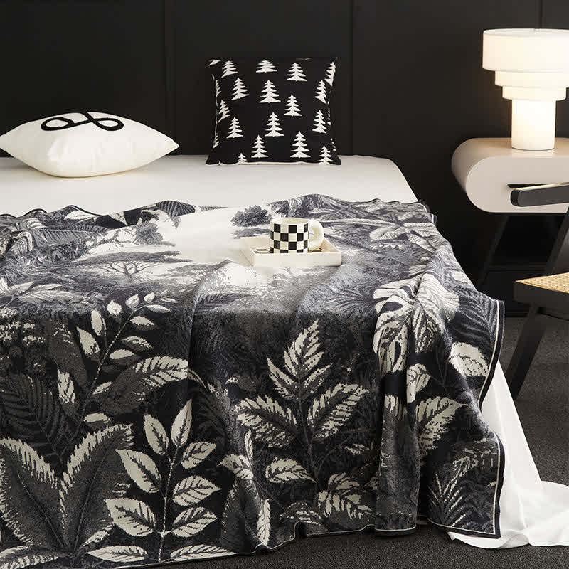 Jacquard Retro Multi-functional Throw Blanket - Gray - 51" x 71" - image 5