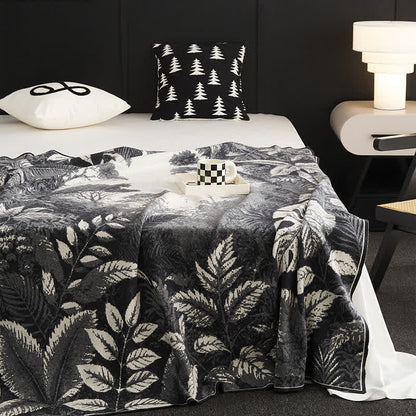 Jacquard Retro Multi-functional Throw Blanket - Gray - 51" x 71" - image 5