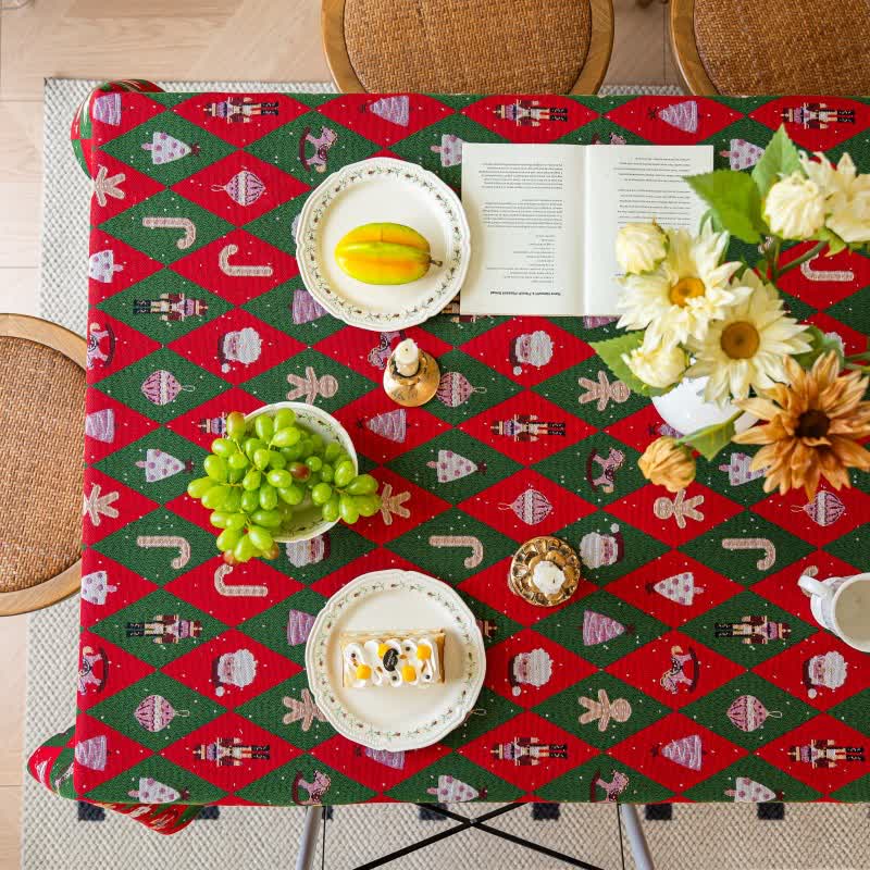 Christmas Inspired Diamond Plaid Tablecloth - image 1
