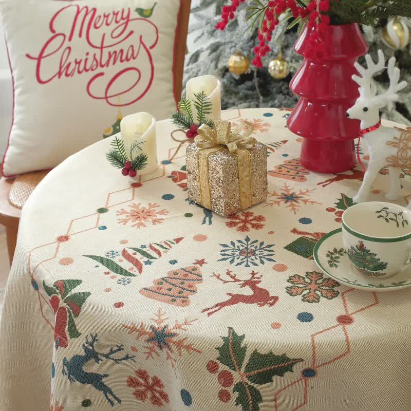 Christmas Bell Elk Tassel Tablecloth - image 4