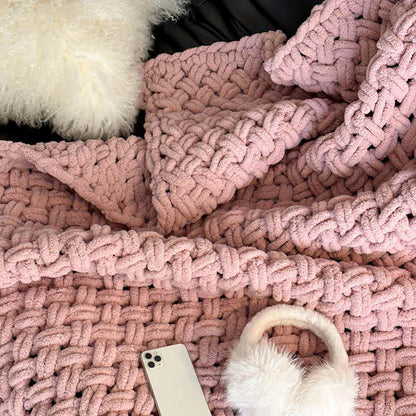 Chunky Knit Hand-Woven Throw Blanket - image 11