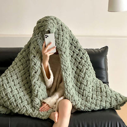 Chunky Knit Hand-Woven Throw Blanket - image 24