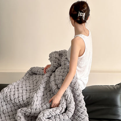 Chunky Knit Hand-Woven Throw Blanket - image 15