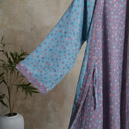 Rustic Floral Jacquard Cotton Kimono Robe - image 2