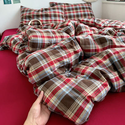 Classic Plaid Cotton Doona Covers Bedding Set - image 14