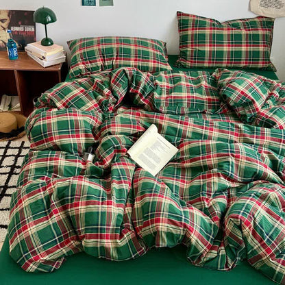 Classic Plaid Cotton Doona Covers Bedding Set - image 1