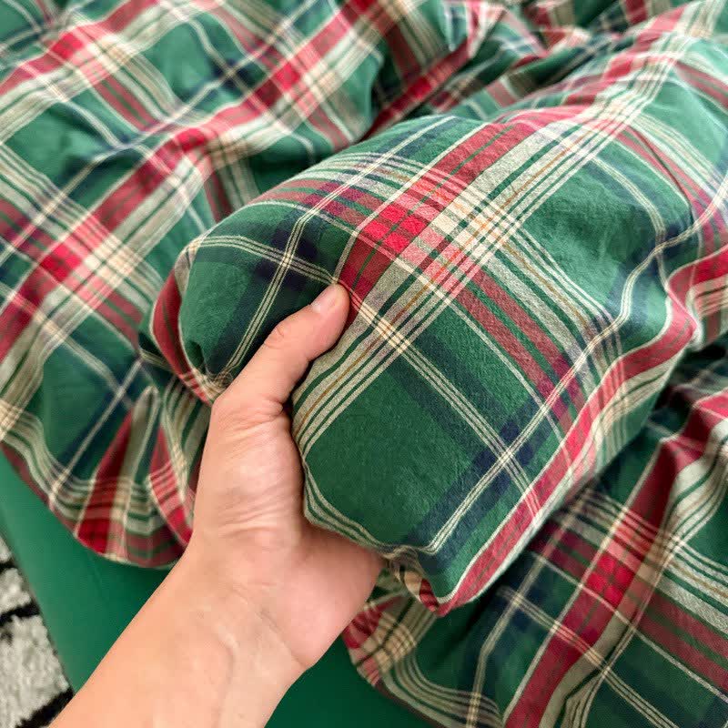 Classic Plaid Cotton Doona Covers Bedding Set - image 8