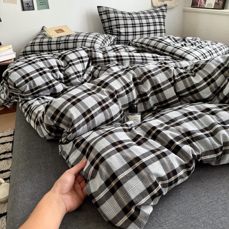 Classic Plaid Cotton Doona Covers Bedding Set - image 28