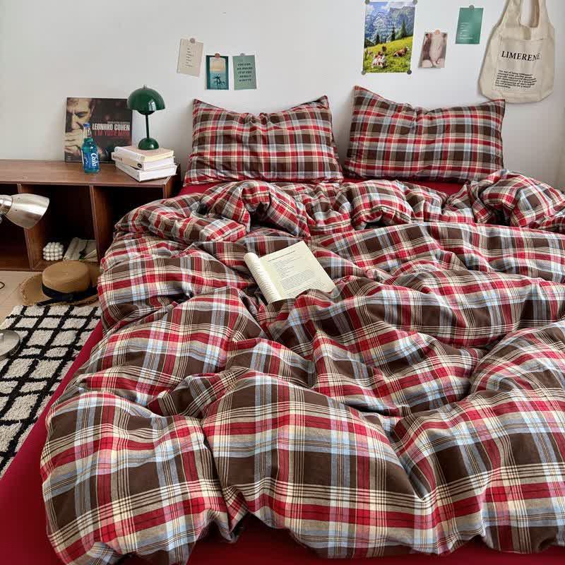 Classic Plaid Cotton Doona Covers Bedding Set - image 11