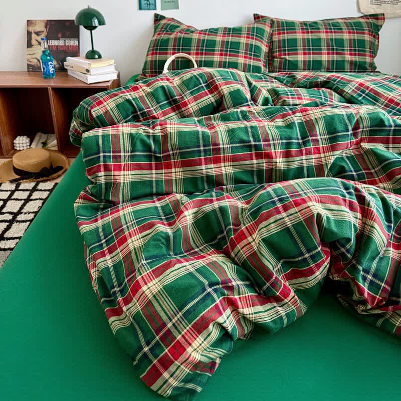 Classic Plaid Cotton Doona Covers Bedding Set - image 5