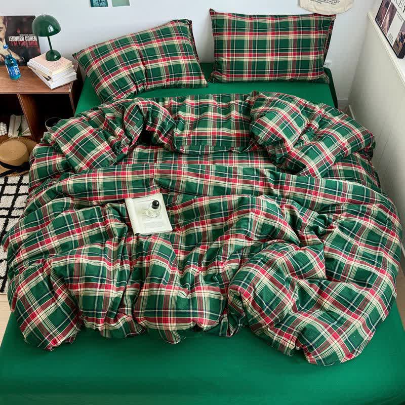 Classic Plaid Cotton Doona Covers Bedding Set - image 2