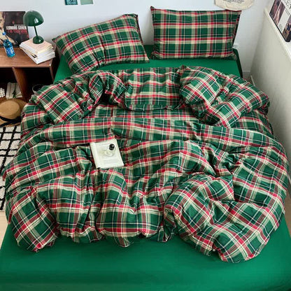 Classic Plaid Cotton Doona Covers Bedding Set - image 2