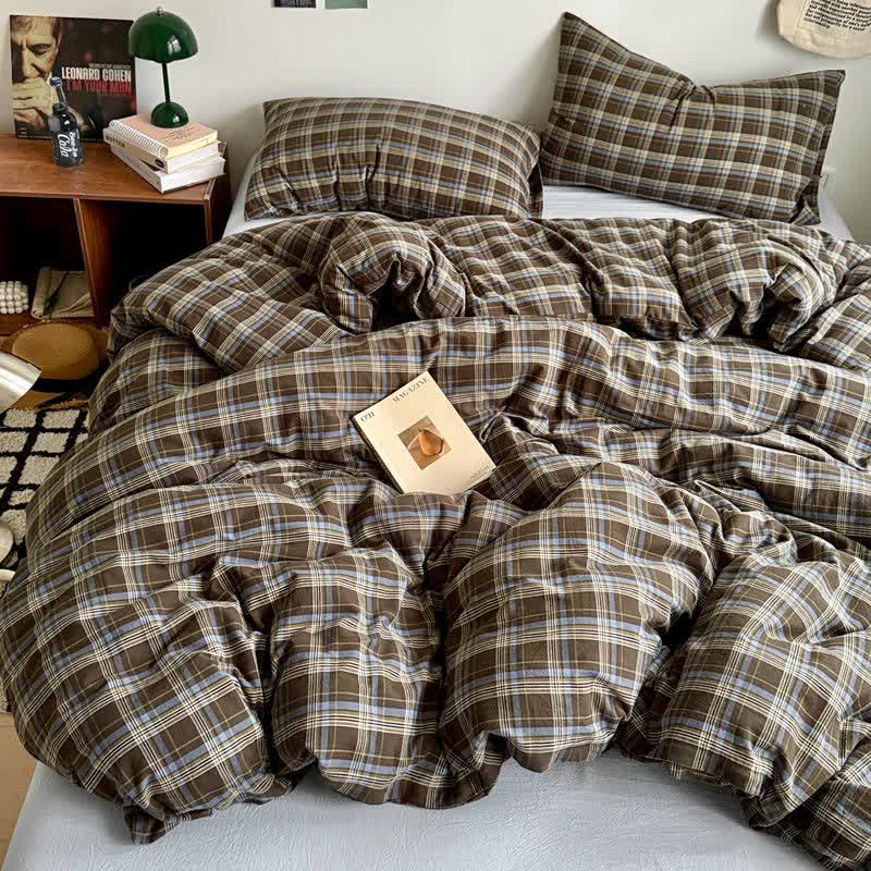 Classic Plaid Cotton Doona Covers Bedding Set - image 18