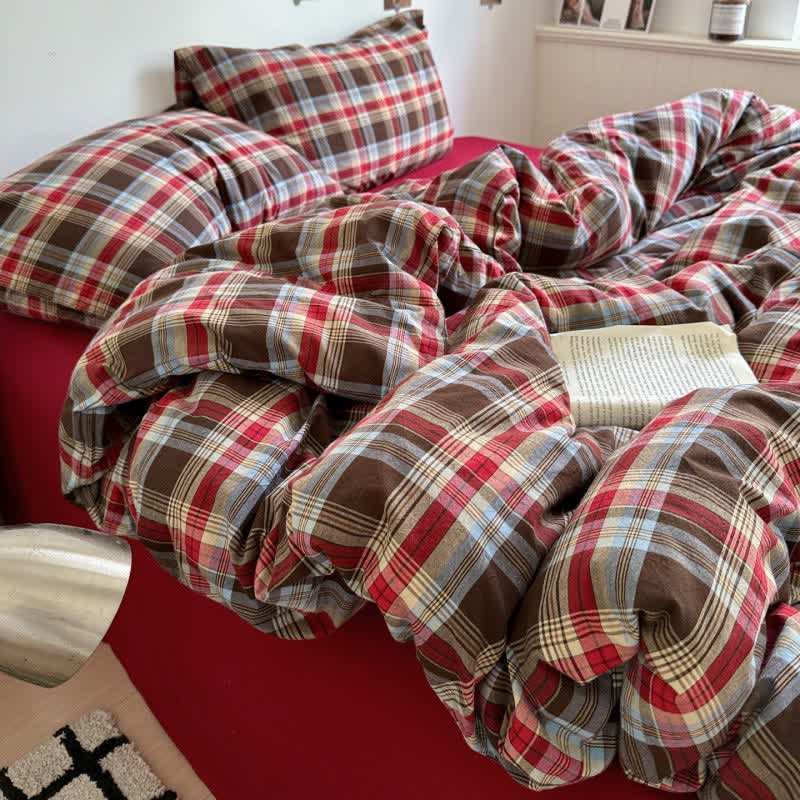 Classic Plaid Cotton Bedding Set - image 13