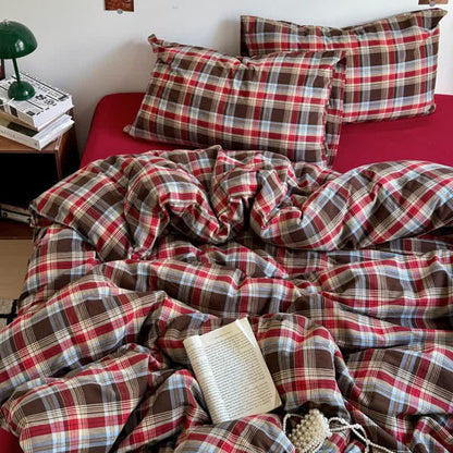 Classic Plaid Cotton Doona Covers Bedding Set - image 12