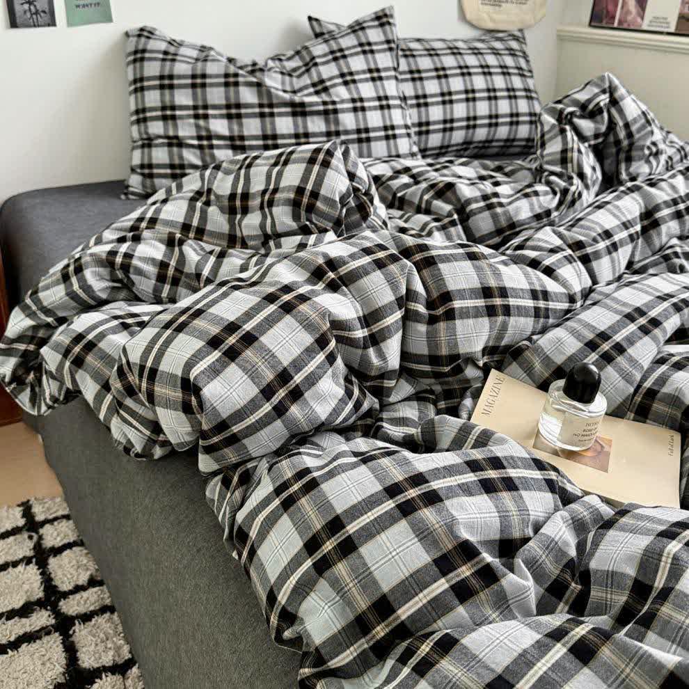 Classic Plaid Cotton Doona Covers Bedding Set - image 31