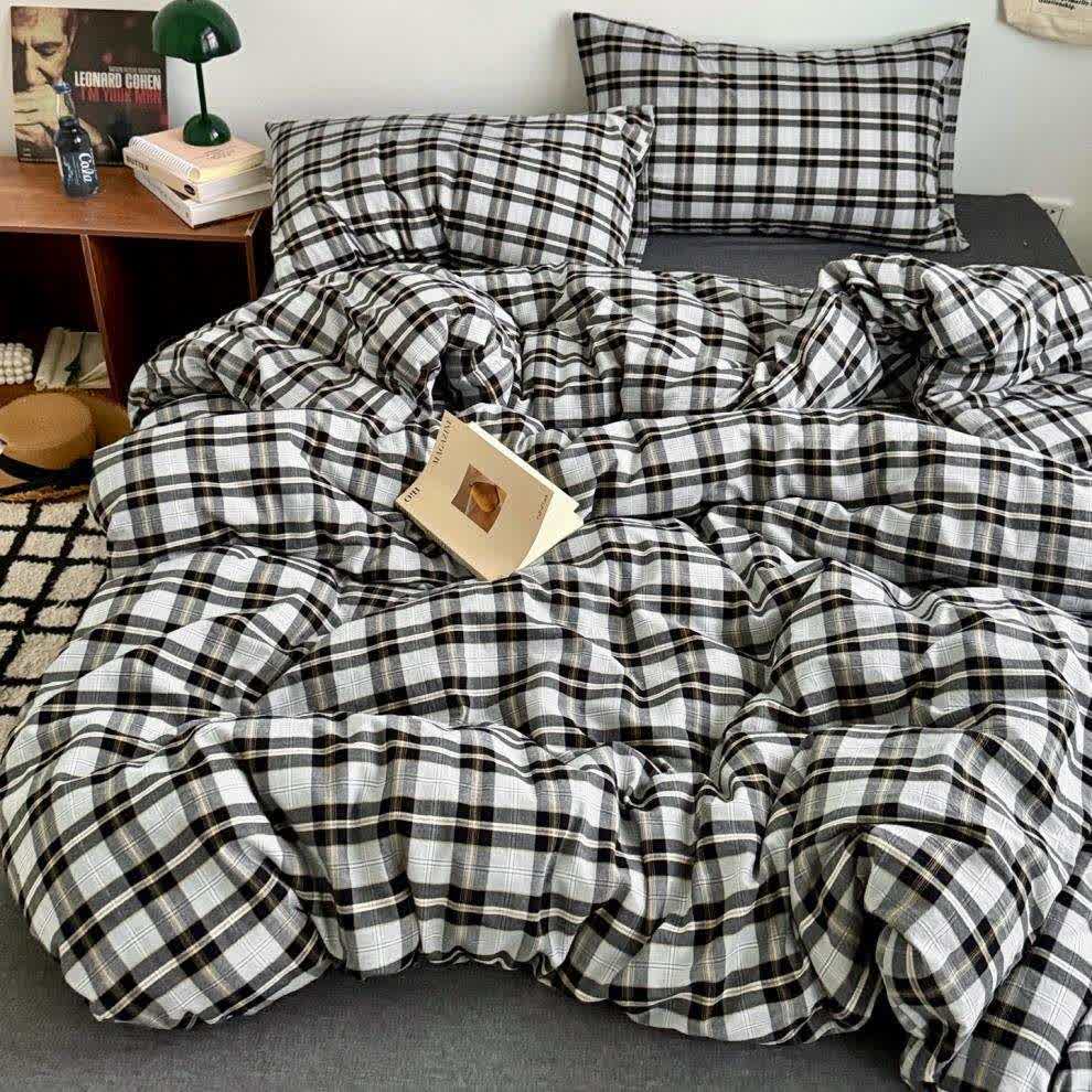 Classic Plaid Cotton Doona Covers Bedding Set - image 24