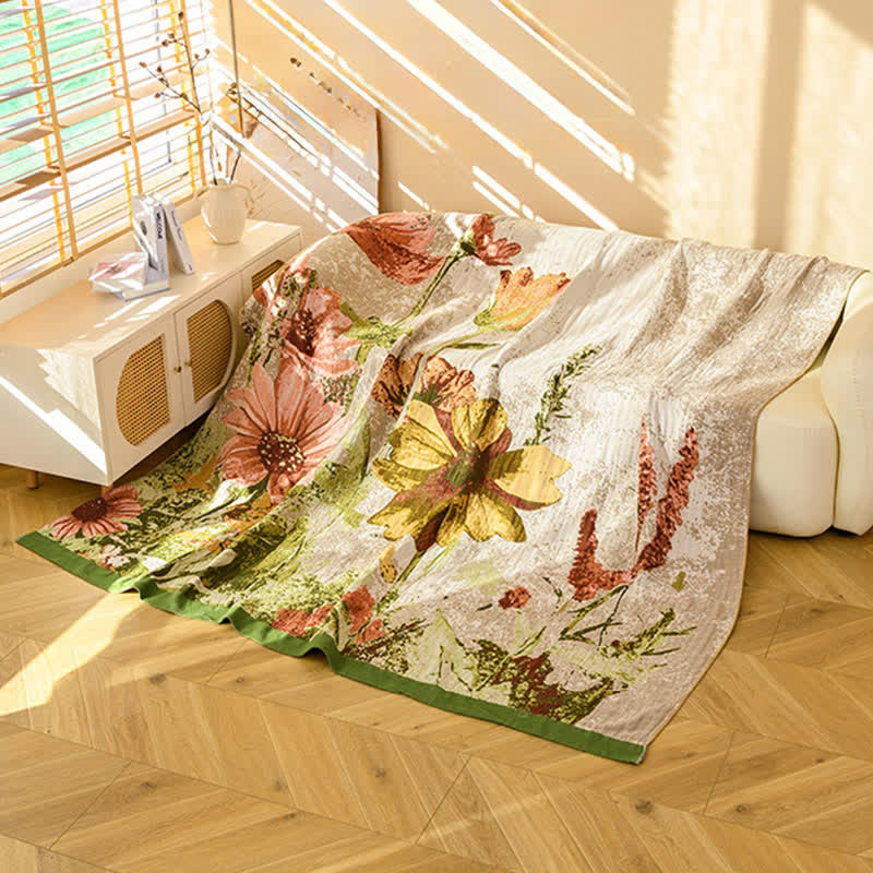 Impressionist Floral Jacquard Cotton Gauze Quilt - image 3