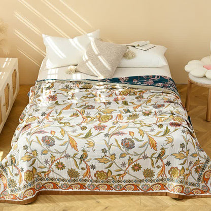 Pastoral Style Leaf Cotton Gauze Quilt - image 1