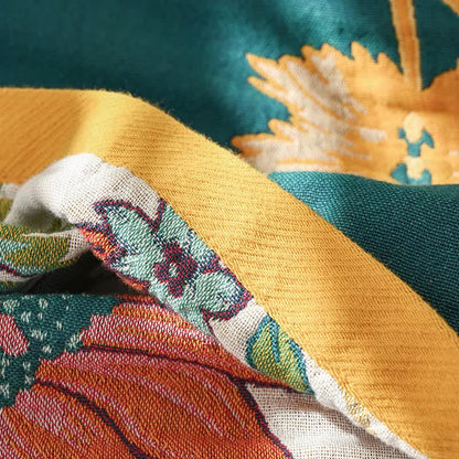 Retro Blooming Flower Cotton Gauze Quilt - image 6