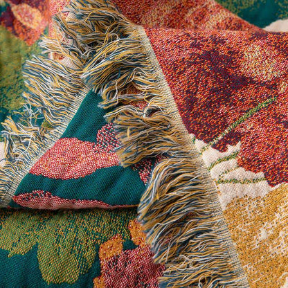 Luxurious Floral Cotton Gauze Tassel Quilt - image 5