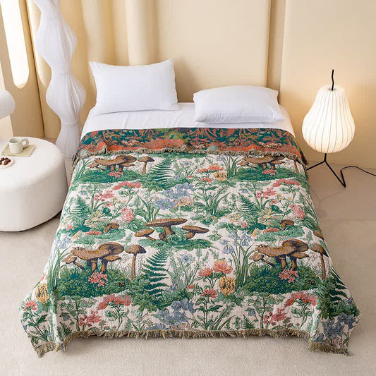 Mushroom Forest Cotton Gauze Tassel Quilt - King - image 0