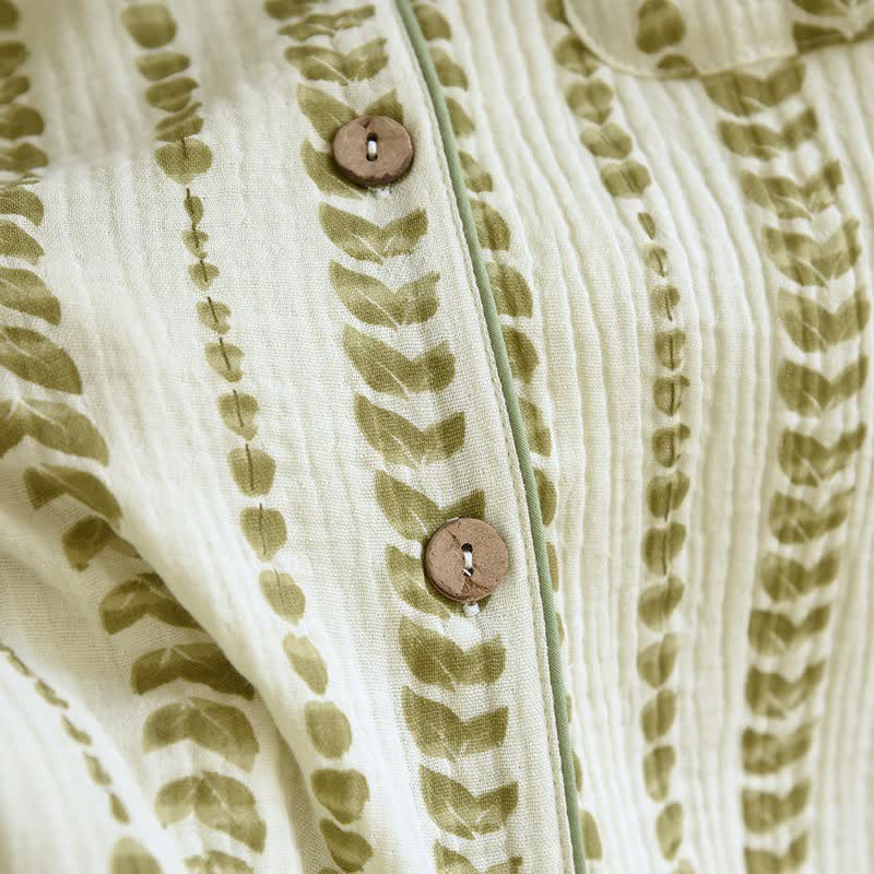 FLeaf Stripe Print Cotton Loungewear Set - image 6