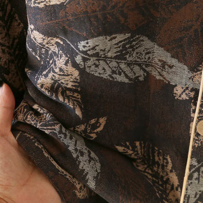 Artistic Leaf Jacquard Cotton Gauze Loungewear - image 7
