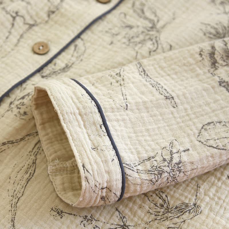 Elegant Vintage Floral Cotton Loungewear Set - image 10