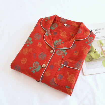 Vintage Blessing Print Cotton Loungewear Set - image 1