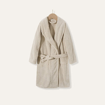 Simple Solid Plush Warm Child Robe - Coffee - Child:160cm - image 4
