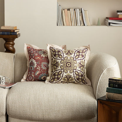 Vintage Throw Pillow Cover with Flanged Edge - image 2